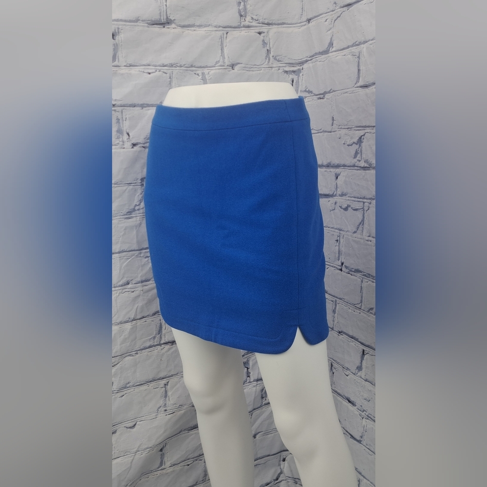 J. Crew Women's Mini Skirt Blue Wool Size 0 - Like New!!